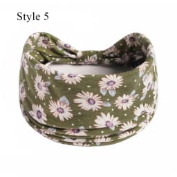 Boho Turbans Yoga Elastic Head Wrap Women Headband Wide Hairbands Headwear Floral Bandanas Fashion Hair Band Accessories YZL05-2