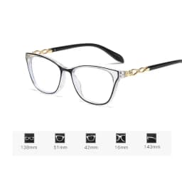 Ladies Trendy Style Reading Glasses New Fashion Cat Eye Hyperopia Blue Light Blocking Computer Glasses Prescription Eyewear +1.5