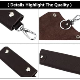 Men's Key Case Genuine Leather Door Key Bag Keychain Holder Metal Hook Mini Household Keys Wallet