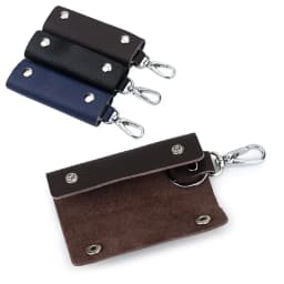 Men's Key Case Genuine Leather Door Key Bag Keychain Holder Metal Hook Mini Household Keys Wallet