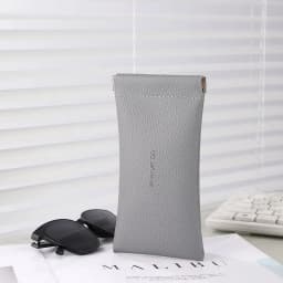 Glasses Case Women's Lychee PU Leather Glasses Storage Bag Automatic Closed Cover Soft Eyewear Pouch Data Cable Organiser 2024
