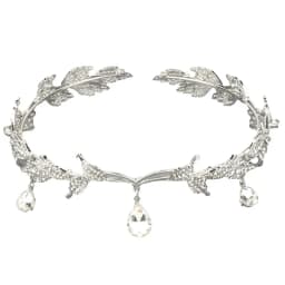 Vintage Fairy Crown Tiaras Crystal Leaves Elf Tiara Bandana Hair Accessories for Women Costume Hair Jewelry