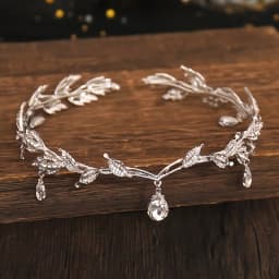 Vintage Fairy Crown Tiaras Crystal Leaves Elf Tiara Bandana Hair Accessories for Women Costume Hair Jewelry