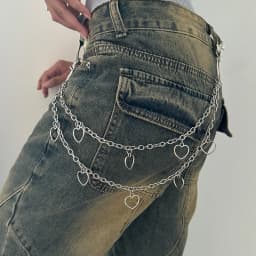 Unisex Jeans Pants Chain Belts For Men and Women Punk Metal Crescent Geometric Bag Chain Hip Hop Hipster Cool Street Keychain