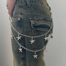 Unisex Jeans Pants Chain Belts For Men and Women Punk Metal Crescent Geometric Bag Chain Hip Hop Hipster Cool Street Keychain
