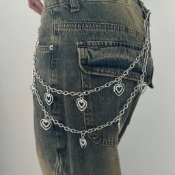 Unisex Jeans Pants Chain Belts For Men and Women Punk Metal Crescent Geometric Bag Chain Hip Hop Hipster Cool Street Keychain