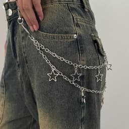 Unisex Jeans Pants Chain Belts For Men and Women Punk Metal Crescent Geometric Bag Chain Hip Hop Hipster Cool Street Keychain