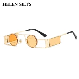 Fashion Punk Round Sunglasses Women Luxury Brand Vintage Metal Frame Sun Glasses Female Classic Gradient Eyewear UV400 Driver