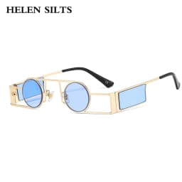 Fashion Punk Round Sunglasses Women Luxury Brand Vintage Metal Frame Sun Glasses Female Classic Gradient Eyewear UV400 Driver