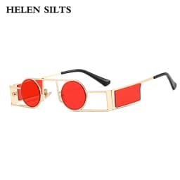 Fashion Punk Round Sunglasses Women Luxury Brand Vintage Metal Frame Sun Glasses Female Classic Gradient Eyewear UV400 Driver