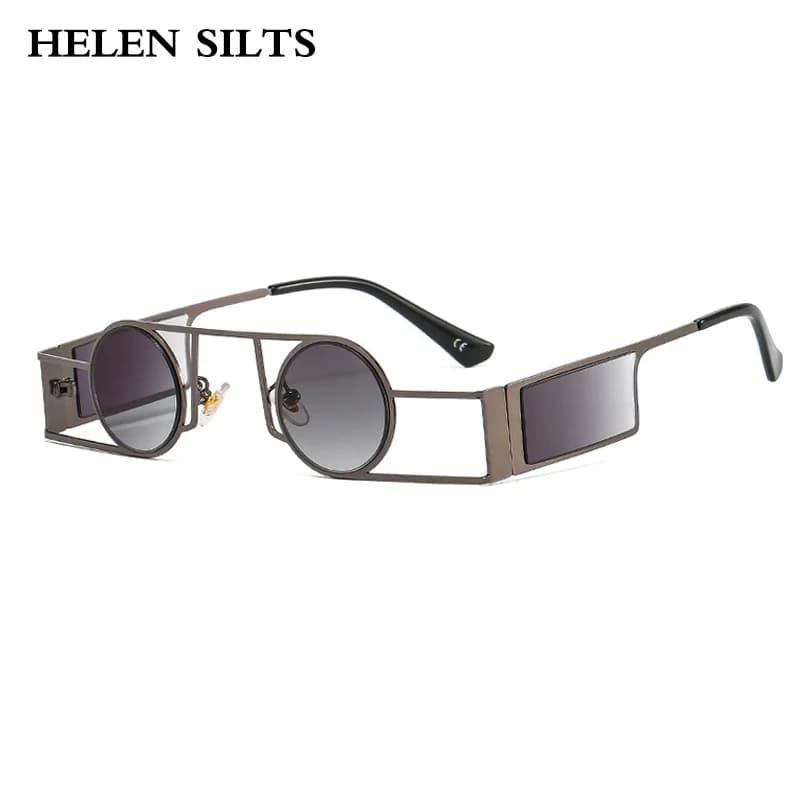 Fashion Punk Round Sunglasses Women Luxury Brand Vintage Metal Frame Sun Glasses Female Classic Gradient Eyewear UV400 Driver