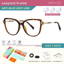 CLLOIO TR90 Women Anti blue Blocking Reading Eyeglass Fashion Oversize Cat Eye Frame Photochromic Prescription Optical Glasse