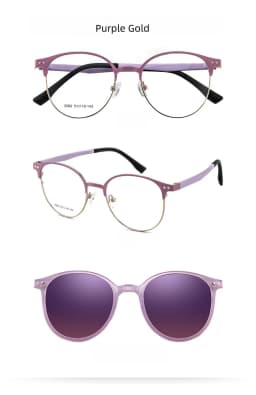 F·DRACON Alloy Frame New Polarized Magnetic 2-in-1 Round Women's Frame Driving Fishing Optical Prescription Sunglasses Men 2262