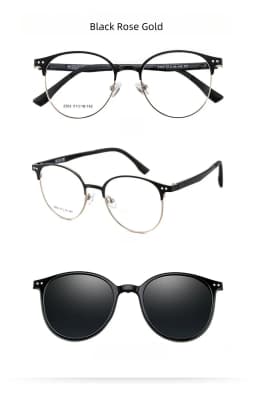 F·DRACON Alloy Frame New Polarized Magnetic 2-in-1 Round Women's Frame Driving Fishing Optical Prescription Sunglasses Men 2262