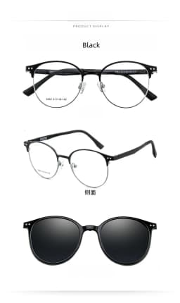 F·DRACON Alloy Frame New Polarized Magnetic 2-in-1 Round Women's Frame Driving Fishing Optical Prescription Sunglasses Men 2262