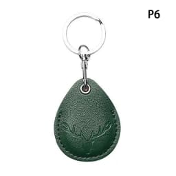 Access Card Case Leather Card Holder Keychain Key Ring Door Lock Access Tags ID Card Case Keychain Access Card Bag