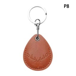 Access Card Case Leather Card Holder Keychain Key Ring Door Lock Access Tags ID Card Case Keychain Access Card Bag