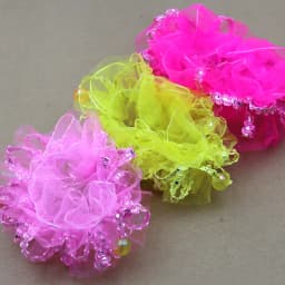Children Dance Hair Accessories Headdress Flower Performance Cute Lace Little Princess Solid Color Edge Wrist Flower Hair Ties