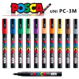 1pcs Uni POSCA Marker Pen Full Colors PC-1M 3M 5M Acrylic Marker Paint plumone On Metal Glass Plastic Ceramic Rock Tire CD Paper