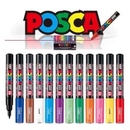 1pcs Uni POSCA Marker Pen Full Colors PC-1M 3M 5M Acrylic Marker Paint plumone On Metal Glass Plastic Ceramic Rock Tire CD Paper