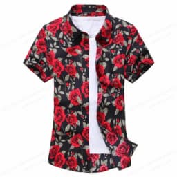 Summer Floral Hawaiian Shirts Men Fashion Short Sleeve Shirt Flower Blouse Turn Over Collar Casual Lapel Camisas Men's Clothing