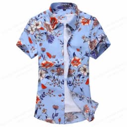 Summer Floral Hawaiian Shirts Men Fashion Short Sleeve Shirt Flower Blouse Turn Over Collar Casual Lapel Camisas Men's Clothing