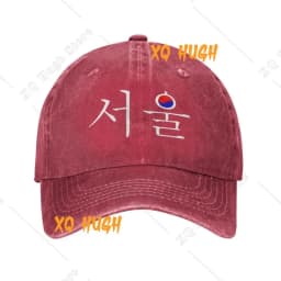 Custom Cotton Seoul South Korea Hangul Korean Flag Baseball Cap Women Men Adjustable Dad Hat Sports