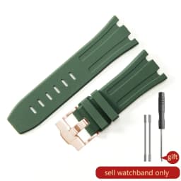 Durable Waterproof Sweat-Proof Comfortable Rubber Silicone WatchStrap for Ap Aibi Royal Oak 15703 Offshore Series 28mm Watchband