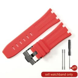 Durable Waterproof Sweat-Proof Comfortable Rubber Silicone WatchStrap for Ap Aibi Royal Oak 15703 Offshore Series 28mm Watchband