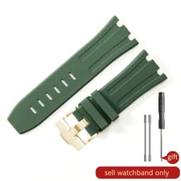 Durable Waterproof Sweat-Proof Comfortable Rubber Silicone WatchStrap for Ap Aibi Royal Oak 15703 Offshore Series 28mm Watchband