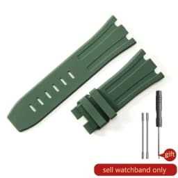 Durable Waterproof Sweat-Proof Comfortable Rubber Silicone WatchStrap for Ap Aibi Royal Oak 15703 Offshore Series 28mm Watchband