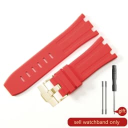 Durable Waterproof Sweat-Proof Comfortable Rubber Silicone WatchStrap for Ap Aibi Royal Oak 15703 Offshore Series 28mm Watchband
