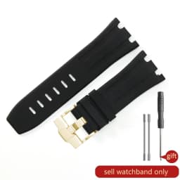 Durable Waterproof Sweat-Proof Comfortable Rubber Silicone WatchStrap for Ap Aibi Royal Oak 15703 Offshore Series 28mm Watchband