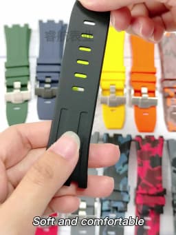 Durable Waterproof Sweat-Proof Comfortable Rubber Silicone WatchStrap for Ap Aibi Royal Oak 15703 Offshore Series 28mm Watchband