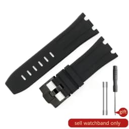 Durable Waterproof Sweat-Proof Comfortable Rubber Silicone WatchStrap for Ap Aibi Royal Oak 15703 Offshore Series 28mm Watchband
