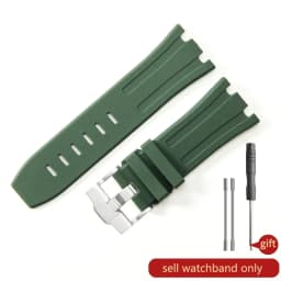 Durable Waterproof Sweat-Proof Comfortable Rubber Silicone WatchStrap for Ap Aibi Royal Oak 15703 Offshore Series 28mm Watchband