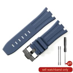 Durable Waterproof Sweat-Proof Comfortable Rubber Silicone WatchStrap for Ap Aibi Royal Oak 15703 Offshore Series 28mm Watchband