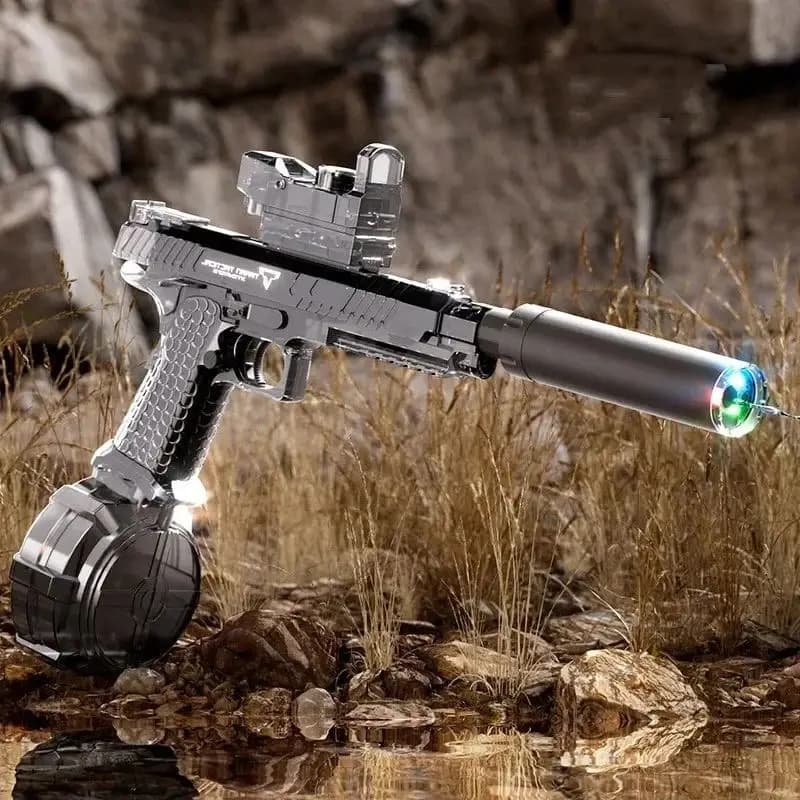 Automatic Desert Eagle Water Gun Toys Electric Shooting Flashing Lights Battle Water Pistol Spray Outdoor Pool Toys for Boy Gift