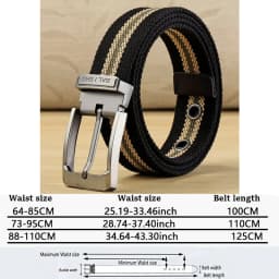 Men's Fabric Belt Canvas Belt for Drilled Webbing Casual Fashion Men's Trousers Belts Jeans Male Waist Belt Striped Strap HB072