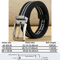 Men's Fabric Belt Canvas Belt for Drilled Webbing Casual Fashion Men's Trousers Belts Jeans Male Waist Belt Striped Strap HB072