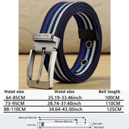 Men's Fabric Belt Canvas Belt for Drilled Webbing Casual Fashion Men's Trousers Belts Jeans Male Waist Belt Striped Strap HB072