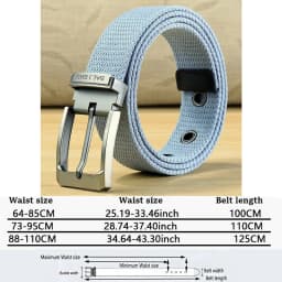 Men's Fabric Belt Canvas Belt for Drilled Webbing Casual Fashion Men's Trousers Belts Jeans Male Waist Belt Striped Strap HB072