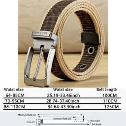 Men's Fabric Belt Canvas Belt for Drilled Webbing Casual Fashion Men's Trousers Belts Jeans Male Waist Belt Striped Strap HB072
