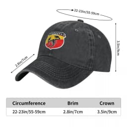 Abarth Scorpion Denim Baseball Cap Car Logo Unisex-Teens Custom Hip Hop Hats Streetwear University Dropshipping Baseball Caps