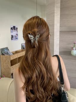 Butterfly Hair Clip Bright Silver Cross Geometric Hairpin Rose Flower Hair Claw Woman Girls Styling Barrette Headdress