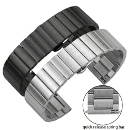 Solid Stainless Steel Watch Band 16mm 18mm 20mm 22mm Quick Release Silver Black Brushed Metal Bracelet Strap