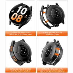 PC Watch Case+Tempered Glass for Samsung Galaxy Watch7/6/5/4 40/44mm Full Bumper Screen Protective Case Galaxy Watch Accessories