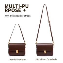 New Women Casual Split Leather Underarm Handbag Ladies Commuter Shoulder Crossbody Tofu Bag Fashionable Girl's Small Square Bags