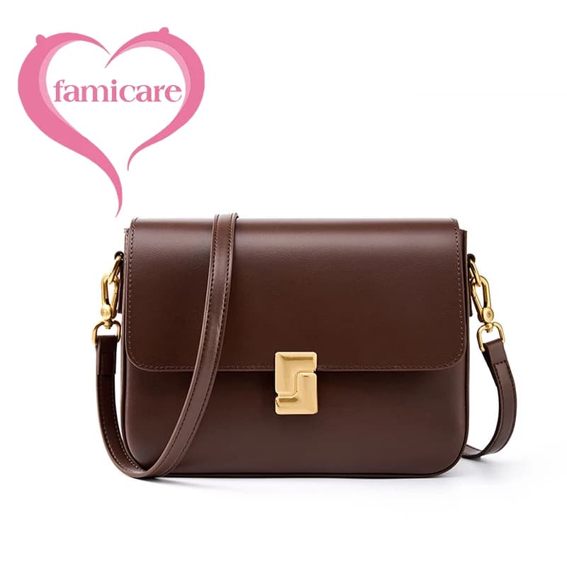 New Women Casual Split Leather Underarm Handbag Ladies Commuter Shoulder Crossbody Tofu Bag Fashionable Girl's Small Square Bags