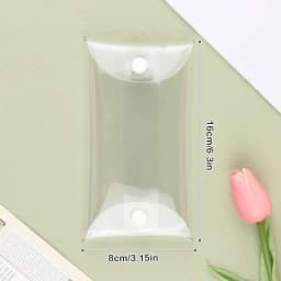 Mini Anime Doll Display Bag Transparent Coin Purse Keychain Pendant Square Pouch Organizer Key Lipstick Earphone Storage Bag